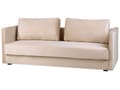 Miniatyrbild 5 av 11: Bäddsoffa Beige Sammet 3-sits Förvaringsdel Kuddar Modern