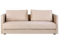 Miniatyrbild 1 av 11: Bäddsoffa Beige Sammet 3-sits Förvaringsdel Kuddar Modern