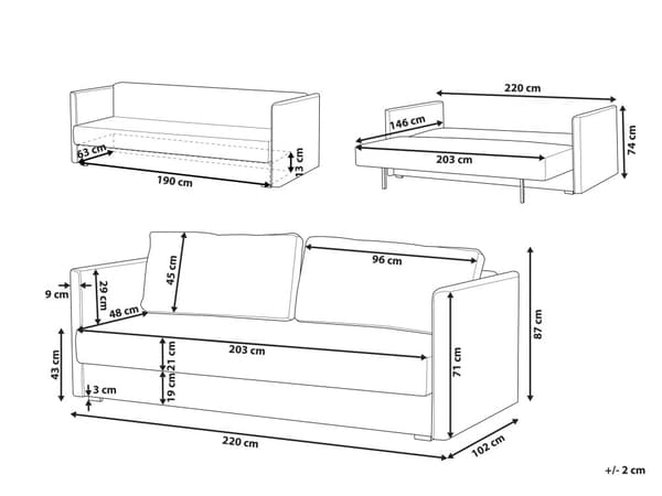 Bäddsoffa Gul Sammet 3-sits Förvaringsdel Kuddar Modern