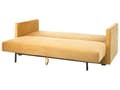 Miniatyrbild 7 av 11: Bäddsoffa Gul Sammet 3-sits Förvaringsdel Kuddar Modern