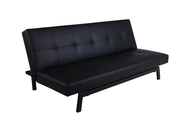 Bodil sovesofa PU kunstlæder sort.