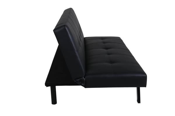 Bodil sovesofa PU kunstlæder sort.
