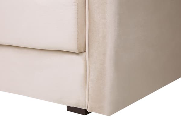 Sovesofa Beige Velour 3 Personers Moderne Blød Sofa med Opbevaring Udtræk Tre Personers Designsofa til Værelse Stofsofa med Klik Klak funktion