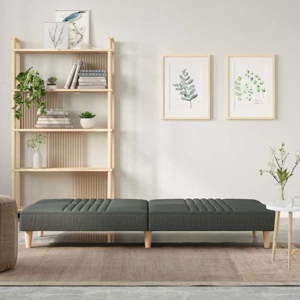 vidaXL Bäddsoffa mörkgrå tyg