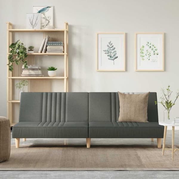 vidaXL Bäddsoffa mörkgrå tyg
