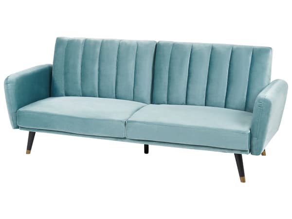 Sovesofa Lyseblå Sovekabine Velour Polstring Elegant Glamourøs Moderne Stil Stue Soveværelse