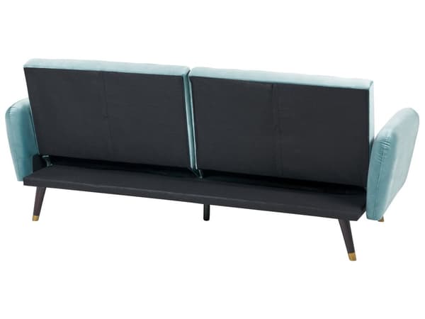 Sovesofa Lyseblå Sovekabine Velour Polstring Elegant Glamourøs Moderne Stil Stue Soveværelse