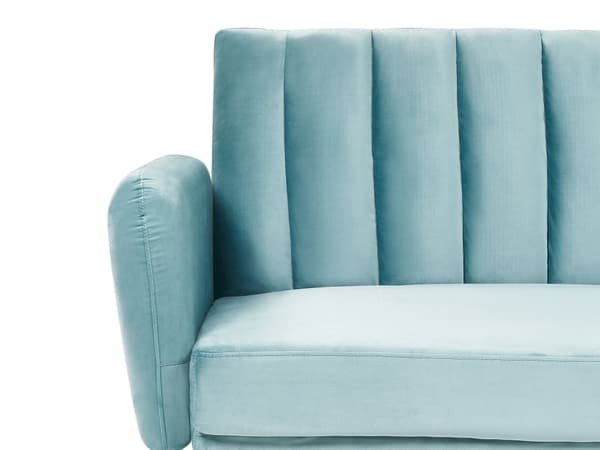 Sovesofa Lyseblå Sovekabine Velour Polstring Elegant Glamourøs Moderne Stil Stue Soveværelse