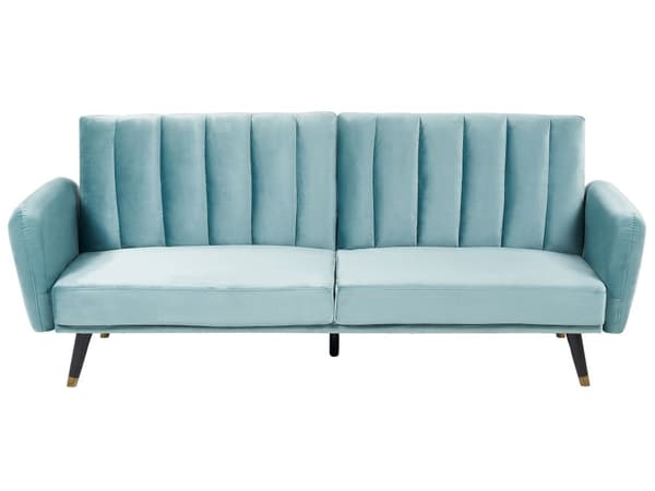 Sovesofa Lyseblå Sovekabine Velour Polstring Elegant Glamourøs Moderne Stil Stue Soveværelse
