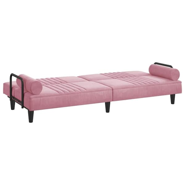 vidaXL Bäddsoffa med armstöd rosa sammet