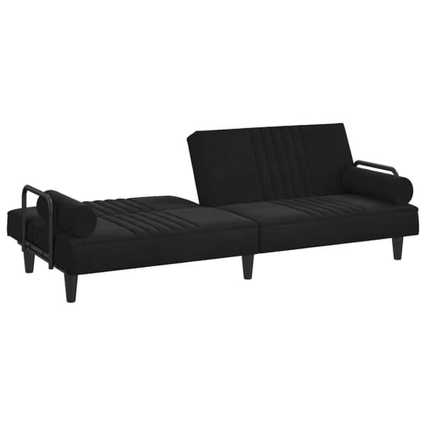 vidaXL Bäddsoffa med armstöd svart sammet