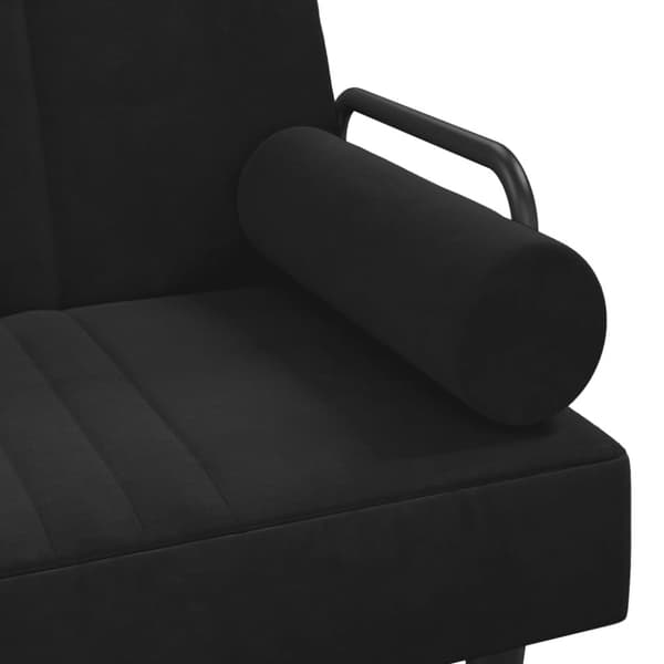 vidaXL Bäddsoffa med armstöd svart sammet