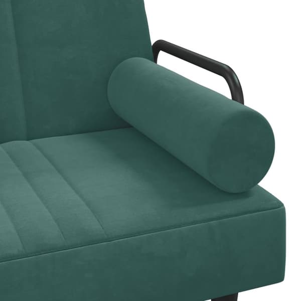vidaXL Bäddsoffa med armstöd mörkgrön sammet