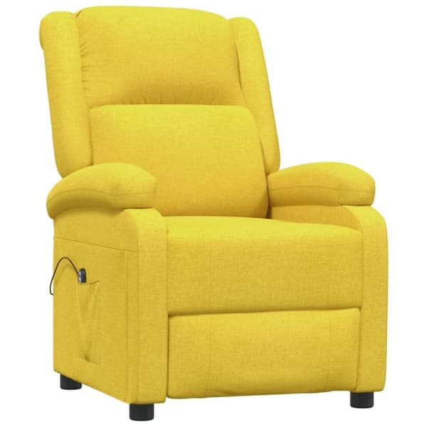 vidaXL Elektrisk Reclinerfåtölj gul tyg