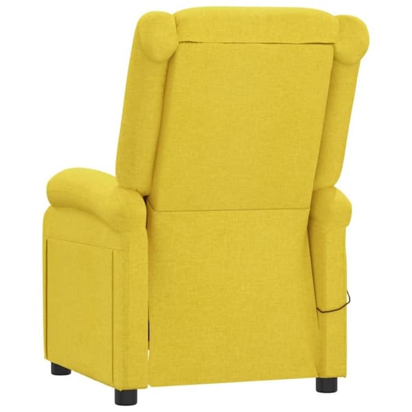 vidaXL Elektrisk Reclinerfåtölj gul tyg