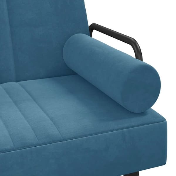vidaXL Bäddsoffa med armstöd blå sammet