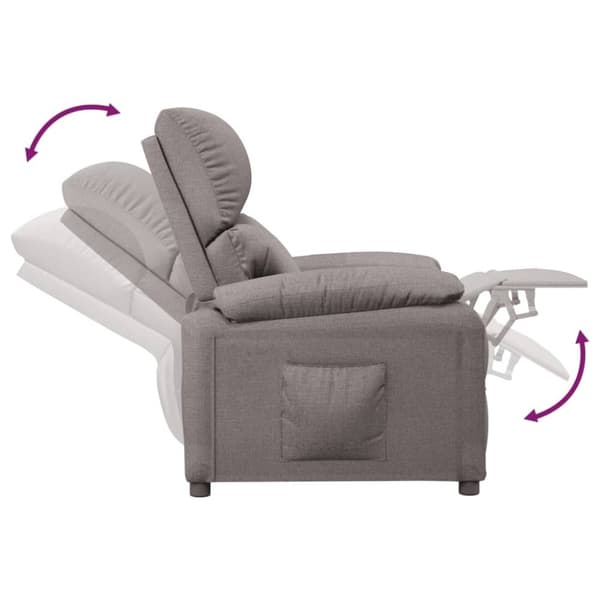 vidaXL Reclinerfåtölj taupe tyg