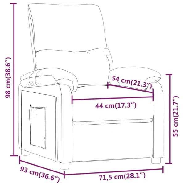 vidaXL Reclinerfåtölj taupe tyg
