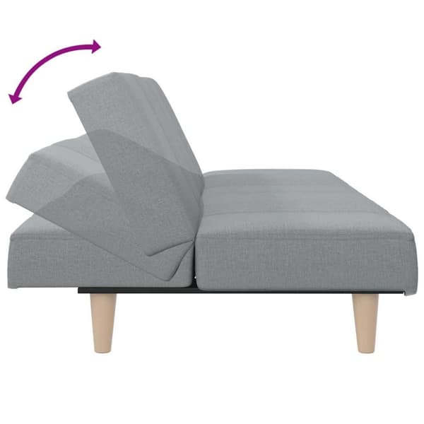 vidaXL Bäddsoffa ljusgrå tyg