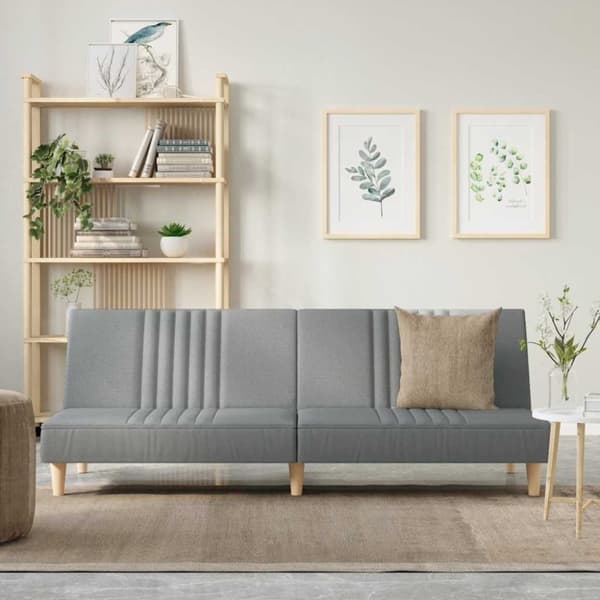 vidaXL Bäddsoffa ljusgrå tyg