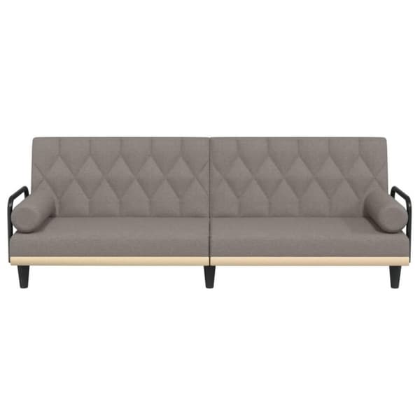 vidaXL Bäddsoffa med armstöd taupe tyg