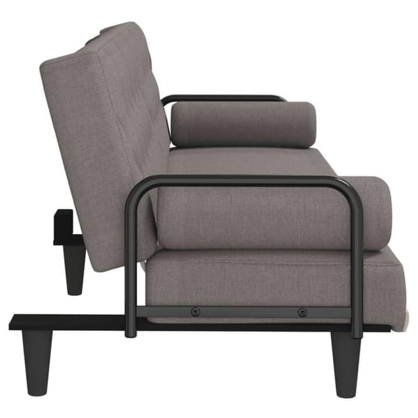 vidaXL Bäddsoffa med armstöd taupe tyg
