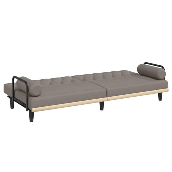 vidaXL Bäddsoffa med armstöd taupe tyg