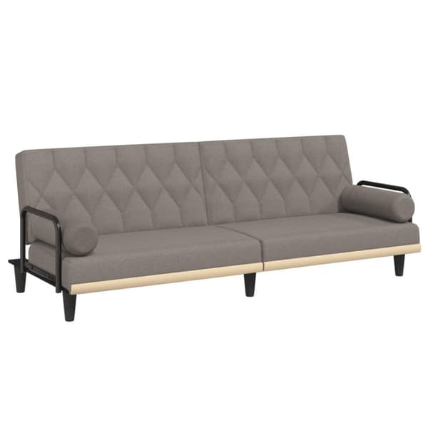 vidaXL Bäddsoffa med armstöd taupe tyg