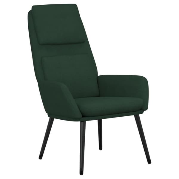 vidaXL Vilstol med fotpall mörkgrön tyg
