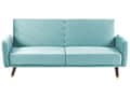 Miniatyrbilde 1 av 7: Sovesofa Lyseblå Stoff Fløyel 3-seter Treben Minimalistisk design Moderne Soverom Stue