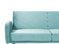 Miniatyrbild 5 av 7: Bäddsoffa Ljusblå Sammet Modern 3-sits Träben Minimalistisk Design Vardagsrum Sovrum