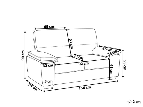 Soffa 2-sits Gyllenbrun Konstläder Vardagsrum Loveseat Traditionell Design
