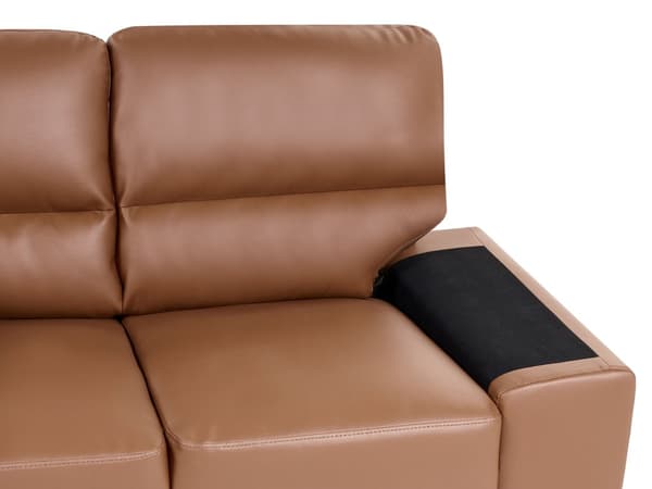 Soffa 2-sits Gyllenbrun Konstläder Vardagsrum Loveseat Traditionell Design