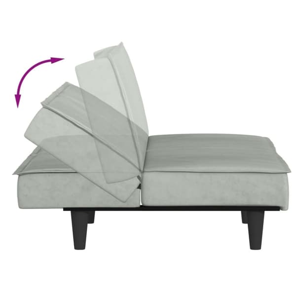 vidaXL sovesofa velour lysegrå