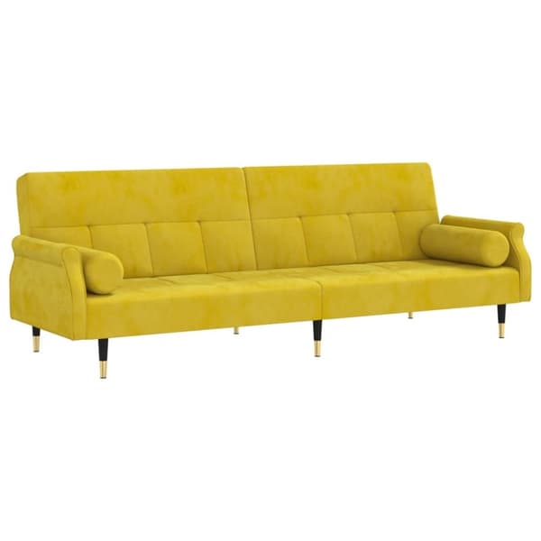 vidaXL sovesofa med hynder velour gul