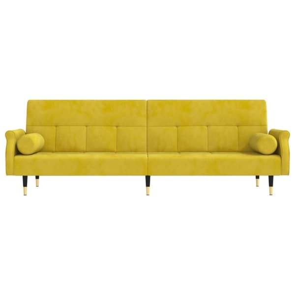 vidaXL sovesofa med hynder velour gul