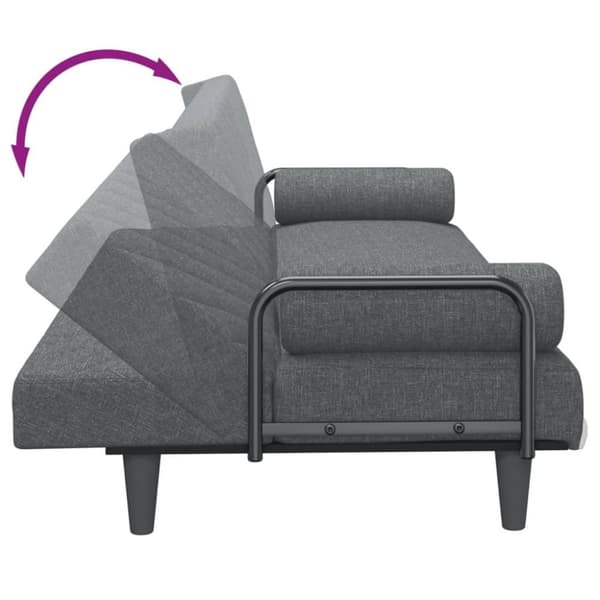 vidaXL sovesofa med armlæn stof mørkegrå