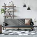Miniatyrbillede 11 af 11: vidaXL sovesofa med armlæn stof mørkegrå
