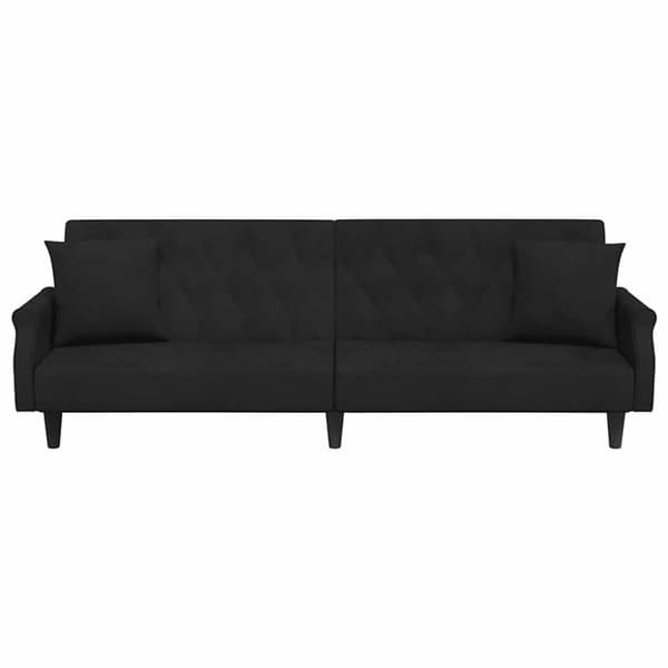 vidaXL sovesofa med armlæn velour sort