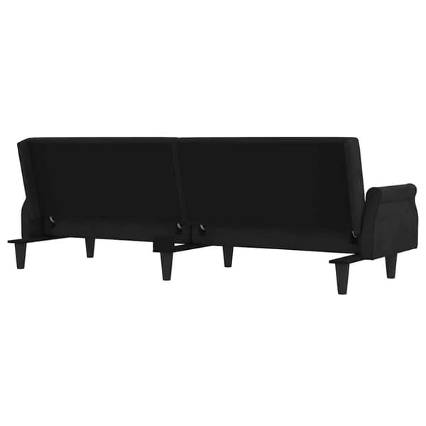 vidaXL sovesofa med armlæn velour sort