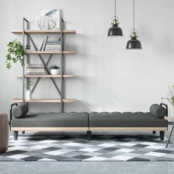 vidaXL sovesofa med armlæn stof mørkegrå