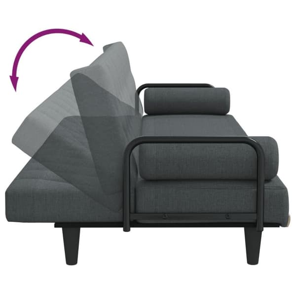 vidaXL sovesofa med armlæn stof mørkegrå