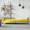 Miniatyrbillede 3 af 11: vidaXL sovesofa med armlæn stof lysegul