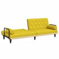 Miniatyrbillede 7 af 11: vidaXL sovesofa med armlæn stof lysegul