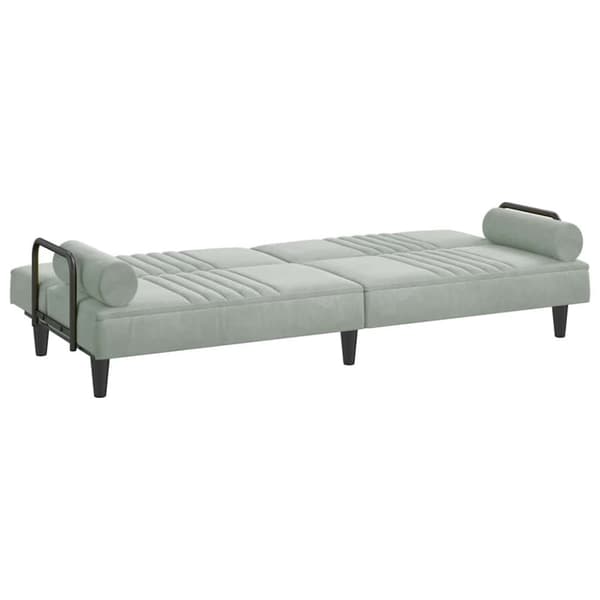 vidaXL sovesofa med armlæn velour lysegrå