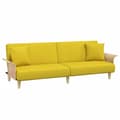 Miniatyrbillede 1 af 11: vidaXL sovesofa med armlæn stof lysegul