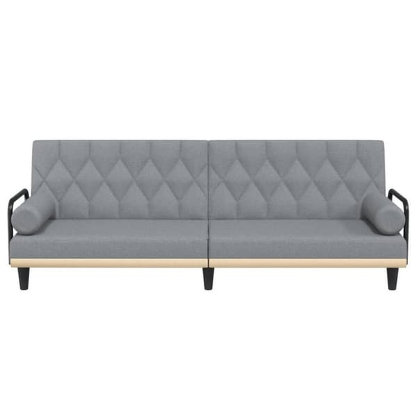vidaXL sovesofa med armlæn stof lysegrå