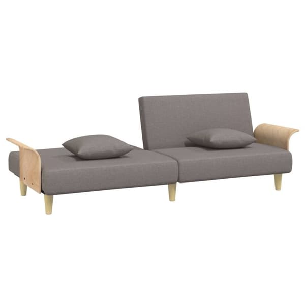 vidaXL sovesofa med armlæn stof gråbrun