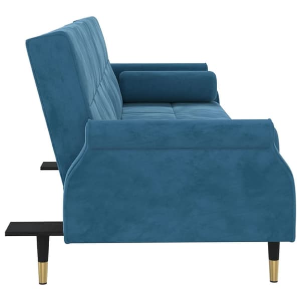 vidaXL sovesofa med hynder velour blå