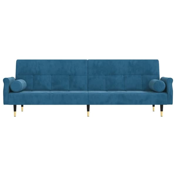 vidaXL sovesofa med hynder velour blå